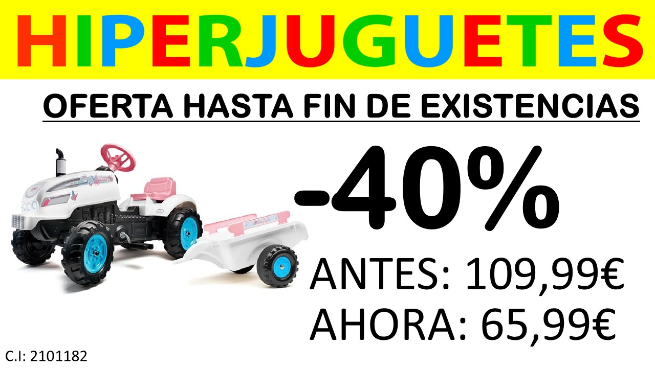 TRACTOR 2042AB DE PEDAL CON CAPO ABATIBLE Y REMOLQUE INCLUIDO (NOC)