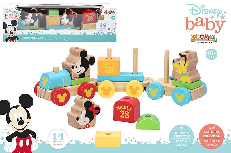TREN MADERA 48702 34CM DISNEY MICKEY*