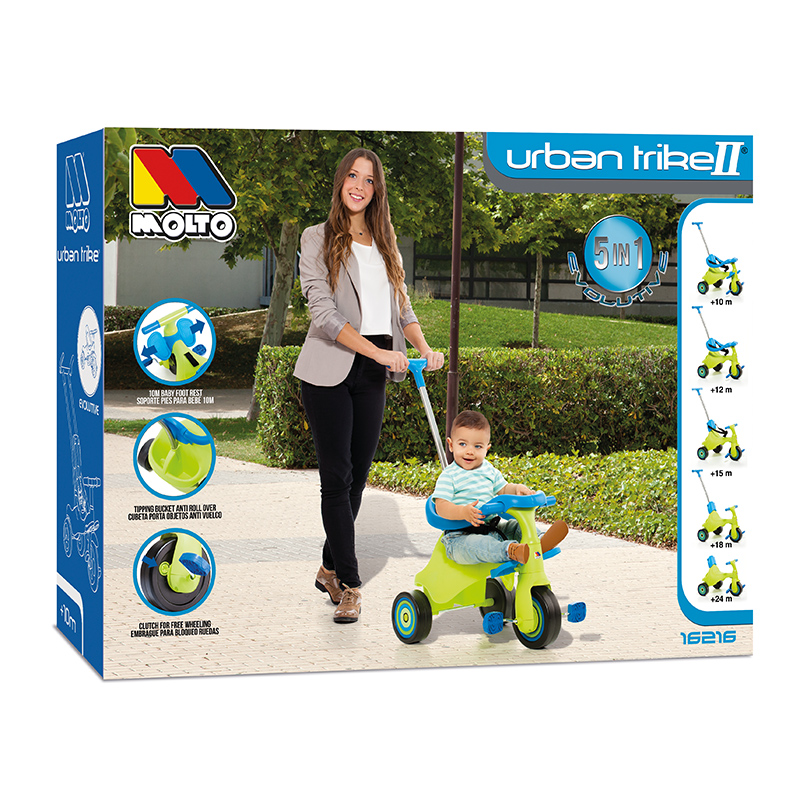 TRICICLO 16216 URBAN TRIKE VERDE 5 EN 1