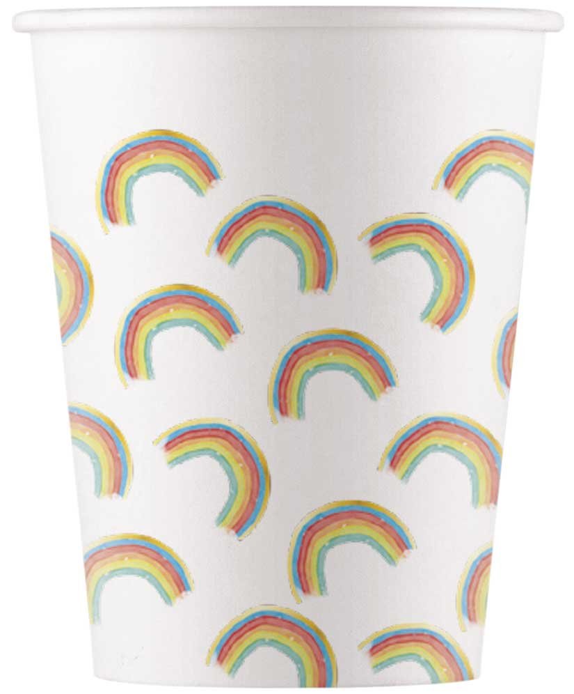 VASOS PAPEL 71335/90591-PK8 200ML RAINBOW PARTY DISP16